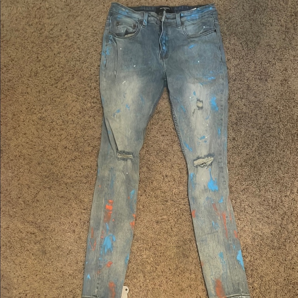 Stylish Paint Splatter Skinny Jeans